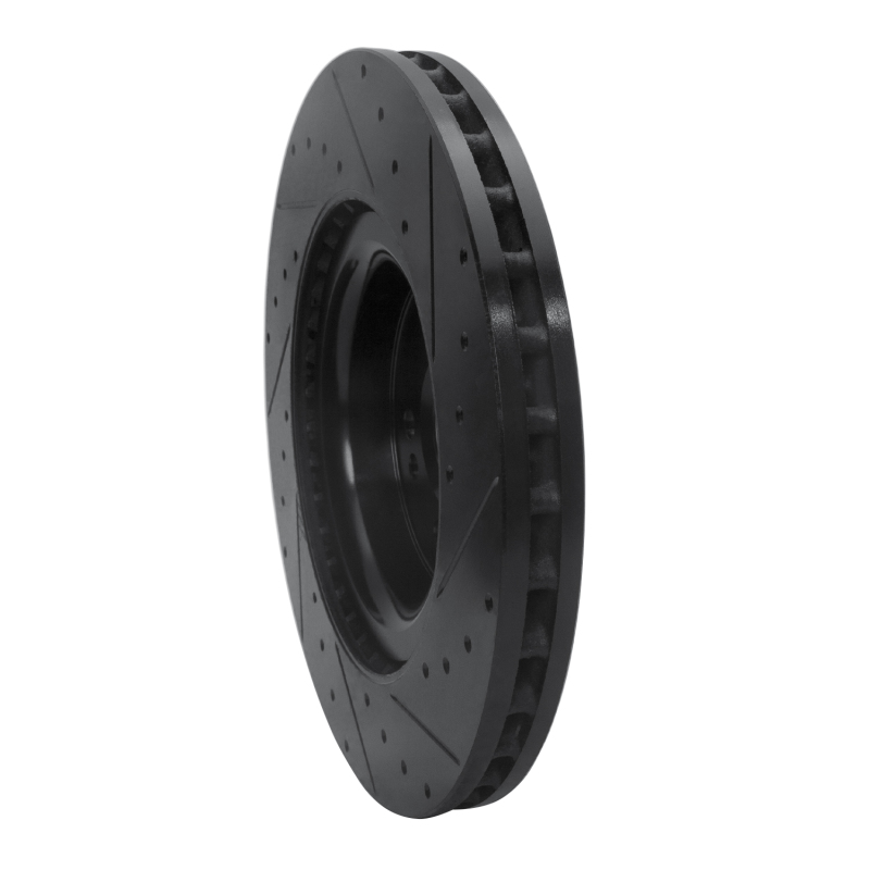 Mercedes-Benz GLE400 Brake Rotor (1) - Front Left - R1 Concepts - Drilled & Slotted - Black - `13-`19